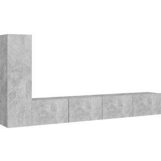 vidaXL 3 Piece TV Cabinet Set Concrete Grey Engineered Wood vidaXL