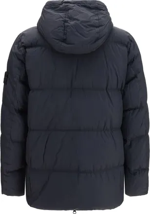 Stone Island Mens Crinkle Reps Ny Down Jacket Navy Blue Coat