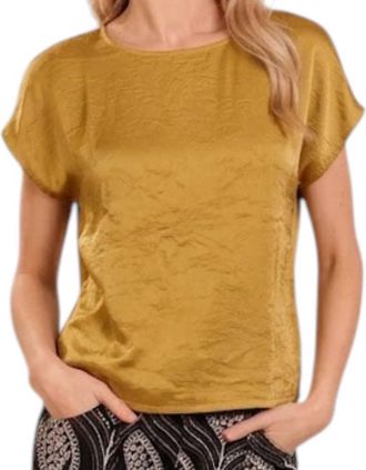 Traffic People Grace Crewneck Top In Gold