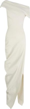 Cortana Kleedjes, Dames, Beige, XS, Linnen, Arne Asymmetric Draped Midi Dress