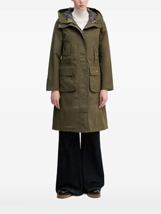 Barbour Bamburgh hooded jacket - women - Cotton/Polyamide/Polyurethane/Polyester - 16 - Green