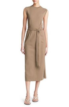 Vince Sleeveless Cotton Knit Midi Dress in Shale at Nordstrom Rack, Size X-Large