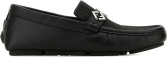 Fendi Loafers met ronde neus en FF-logo - Zwart