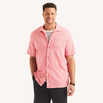 Nautica Mens Big & Tall Classic Fit Button-Front Polo