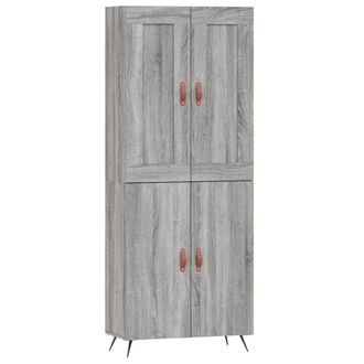 vidaXL Vidaxl - Aparador Alto Madera Contrachapada Gris Sonoma 69,5x34x180 Cm