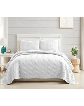 Southshore Fine Linens Chevron 2Pc Quilt And Sham Set
