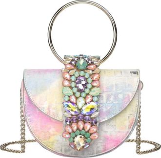 Alma En Pena Halve maan juweel tas - Dames - Handtassen - Veelkleurig - ONE Size - Leer - Tassen