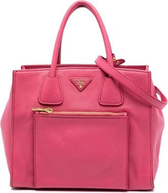 Prada Pre-owned Tote Bags, female, Pink, Size: ONE SIZE Pre-owned Leather Tote Bag
