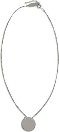 Maison Margiela Womens Pendant Chain Necklace - Grey Brass - One Size
