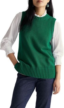 Seasalt Cornwall Organic Cotton Sweater Vest in Dark Stem at Nordstrom, Size 14 Us
