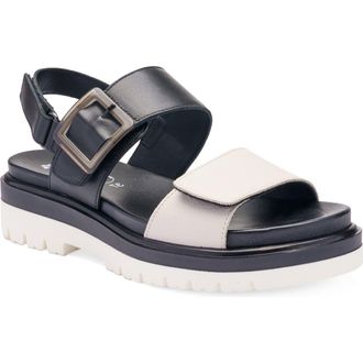 Ara Marbella Slingback Platform Sandal in Cream/Black at Nordstrom, Size 5Us