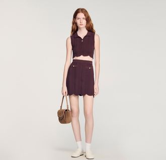 Sandro Short decorative knit skirt