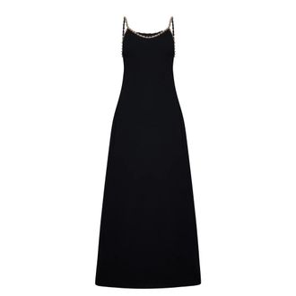 Silvian Heach Lange Jurk met Sierbandjes - Dames - Avondkleed - Zwart - M - Kleedjes
