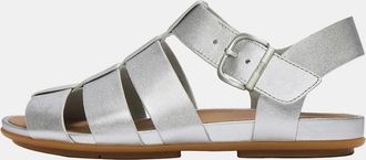 FitFlop Womens FitFlop Womens Gracie Leather Fisherman Sandals - Silver 011 - Size: 6