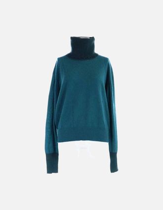 Diesel Womens DIESEL M Hacny Womens Sweatshirt Turtle Neck Cardigan Pullover Jumper Italy - Green - Size: 10/8