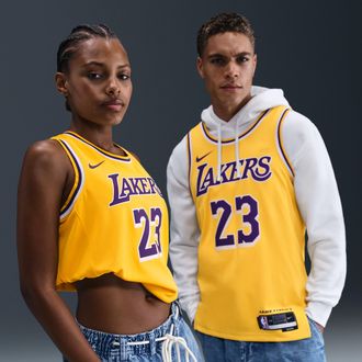 Nike Los Angeles Lakers Icon Edition Nike Mens Dri-FIT NBA Swingman Jersey in Yellow | DN2009-733