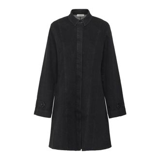 Soaked In Luxury Kleedjes, Dames, Zwart, L, Denim, Overhemdjurken