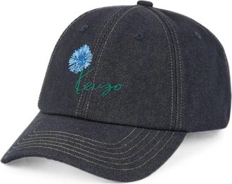 Kenzo Denim Baseballpet met geborduurd logo - Heren - Petten - Blauw - ONE Size - Denim - Accessoires