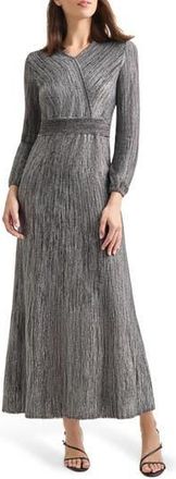 Misook Heritage Fit Long Sleeve Sweater Dress in Black/mink/silver at Nordstrom Rack, Size Medium