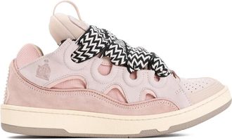 Lanvin Leather Curb Sneakers - Dames - Sneakers - Roze - 36 EU - Leer - Schoenen