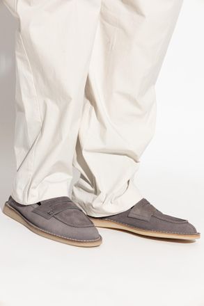 Dolce & Gabbana Leather Loafers, Mens, Grey