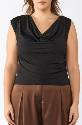 Estelle Dune Cowl Neck Sleeveless Top in Black at Nordstrom Rack, Size 24W
