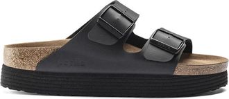 Birkenstock Sandalen Arizona Platform Vegan Birko-Flor - Dames - Sandalen - Zwart - 40 EU - Schoenen