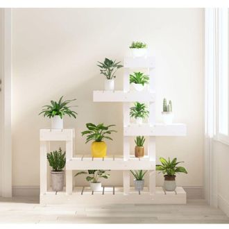 vidaXL Vidaxl - Supporto per Piante Bianco 92x25x97cm Legno Massello di Pino