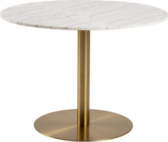 Furniture To Go Corby Round Dining Table with White Marble Top & Gold Base