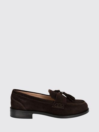 Twinset Suede Penny Loafers with Tassels and Saddle Strap