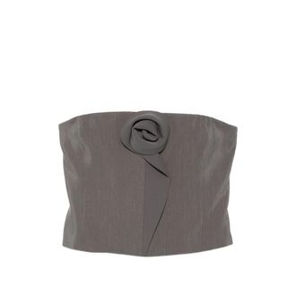 Giorgio Armani Floral-appliqu&eacute; Strapless Top