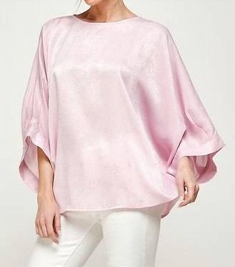 Caramela Shimmery Poncho Top In Pink