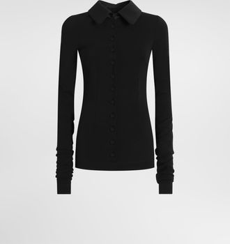 Dolce & Gabbana Wool Jersey Blouse - Woman Shirts And Tops Black 36