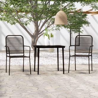 vidaXL Juego De Comedor De Jard&iacute;n 3 Piezas Negro Vidaxl