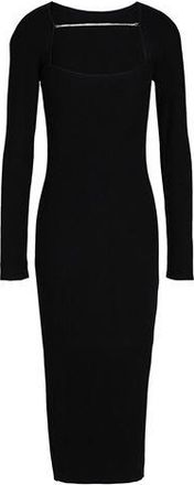 8 by YOOX WOOL BLEND MIDI DRESS WITH CHAIN NECKLINE DETAIL
