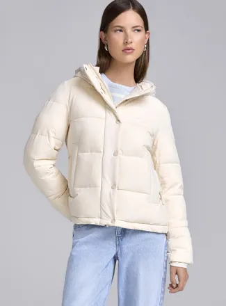 Twik Womens Soft nylon cropped puffer jacket