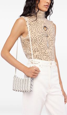 Paco Rabanne Womens Shoulder Bag Icon Silver Nano Brass