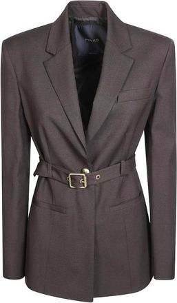 Pinko Vitiano Blazer - Dames - Blazers - Bruin - L - Wol - Jassen