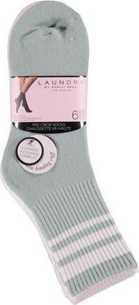 Shelli Segal 6-Pack Full Cushion Crew Socks in Silt Green/White at Nordstrom Rack, Size 9/11