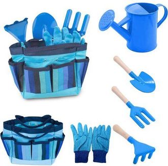 OEM Set Attrezzi Da Giardinaggio Per, Set Attrezzi Da Giardino 6 Pezzi Per, Guanti Da Giardinaggio, Pala, Rastrello, Cazzuola (azul)