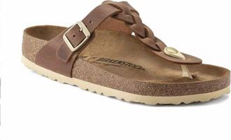 Birkenstock Womens Gizeh Braided Sandal In Cognac