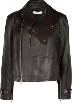 Co Flying Collar Moto Jacket - Dames - Leren en Su&egrave;de Jassen - Bruin - XS - Leer - Jassen