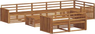 vidaXL Conjunto De Sof&aacute;s De Exterior 9 Uds. Natural Vidaxl