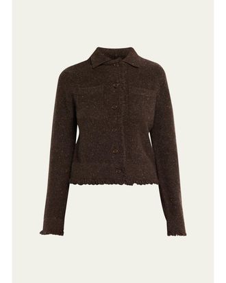 Rails Donegal-Style Cashmere Button-Front Cardigan