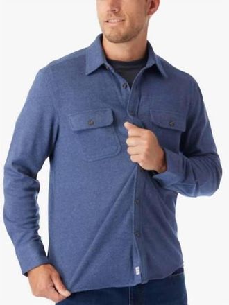 Fair Harbor Dunewood Flannel Button-Up Shirt In Navy Twill