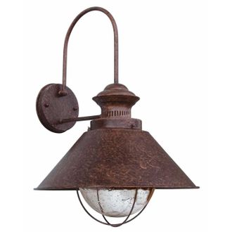 Netlighting Nautica 1 Light Outdoor Small Dome Wall Light Rust Brown E27