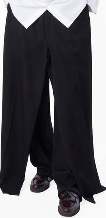 Balenciaga Mens Double Front Ironed Pleats Twill Wide-Leg Pant, Size X-Small
