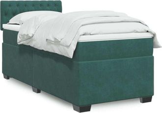 vidaXL Vidaxl - Cama Box Spring Con Colch&oacute;n Terciopelo Verde Oscuro 90x190 Cm