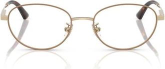 Jimmy Choo London 51mm Oval Optical Glasses in Pale Gold/Biscuit /Demo Lens at Nordstrom