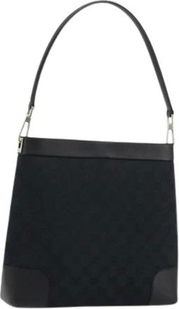 Gucci Pre-owned Shoulder Bags, female, Black, Size: ONE SIZE Pre-owned Vintage Canvas Shoulder Bag
